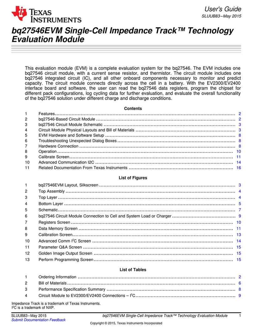 Texas Instruments bq27546EVM User manual