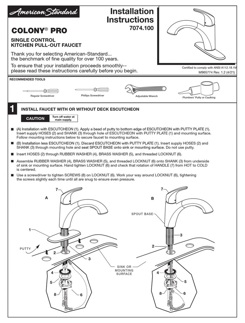 American Standard COLONY PRO 7074.100 User manual