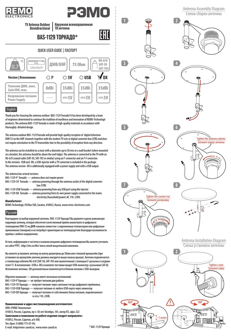 REMO Electronics BAS-1129-P Tornado Quick user guide