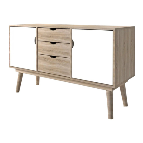 Archers Sleepcentre SCANDI 2 WHITE DOOR 3 DRAWER OAK SIDEBOARD Assembly instructions