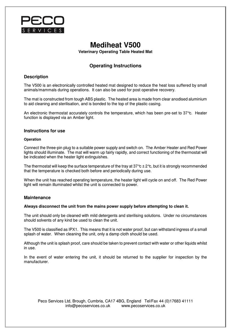 Peco Services Mediheat V500 operating instructions