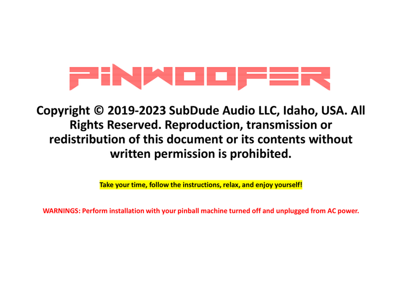 SubDude Audio PINWOOFER instructions