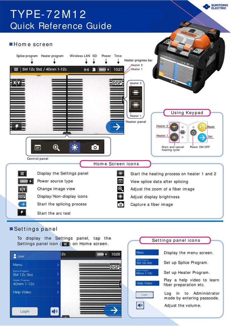 Sumitomo TYPE-72M12 Quick reference guide Sumitomo TYPE-72M12 Quick reference guide