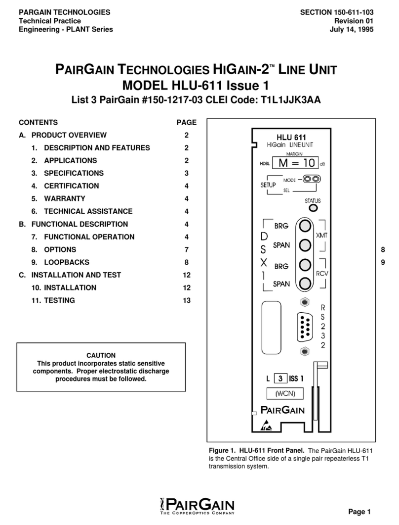 PairGain HiGain -2 HLU-611 manual
