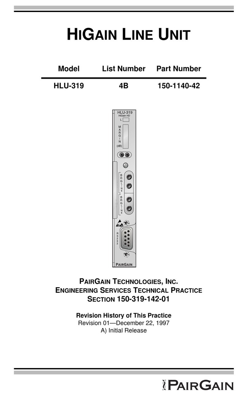 PairGain HLU-319 manual