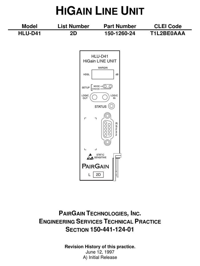 PairGain HiGain HLU-D41 manual