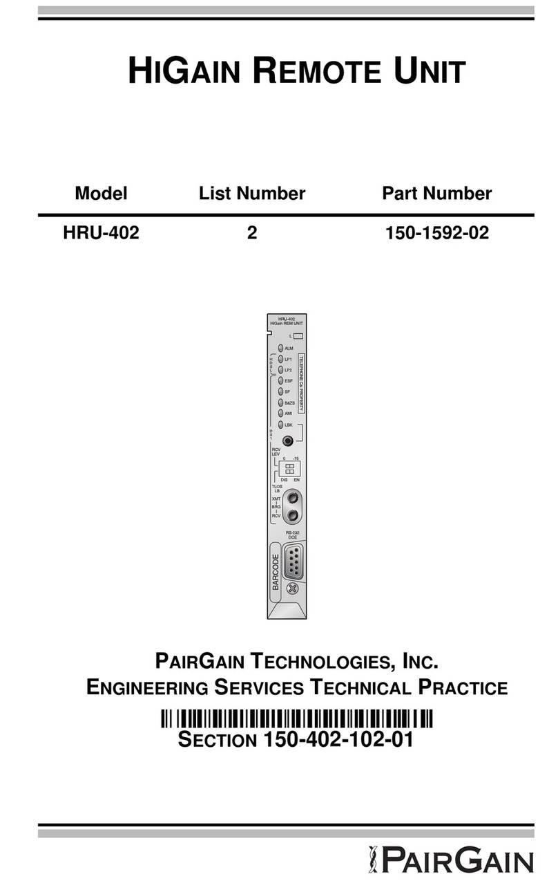 PairGain HiGain HRU-402 User manual