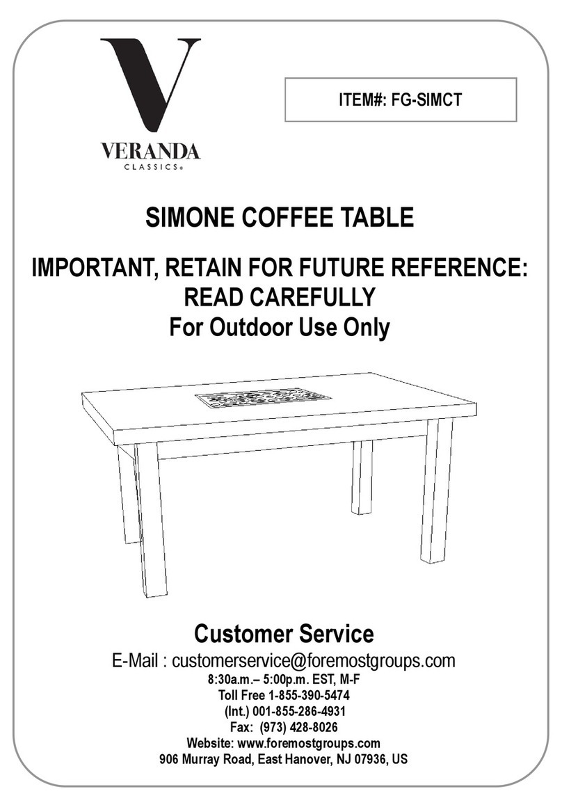 VERANDA CLASSICS SIMONE FG-SIMCT manual