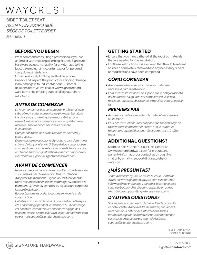 Signature Hardware WAYCREST 483613 User manual Signature Hardware WAYCREST 483613 User manual