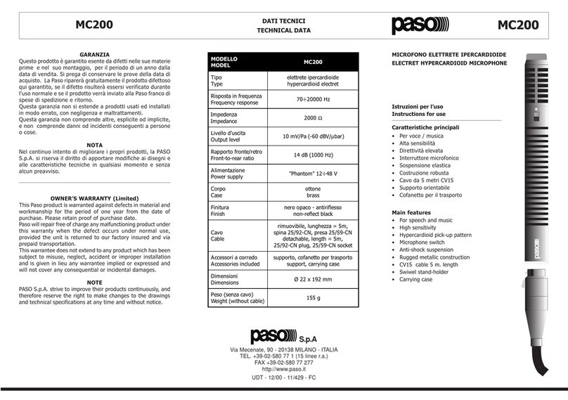Paso MC200 manual