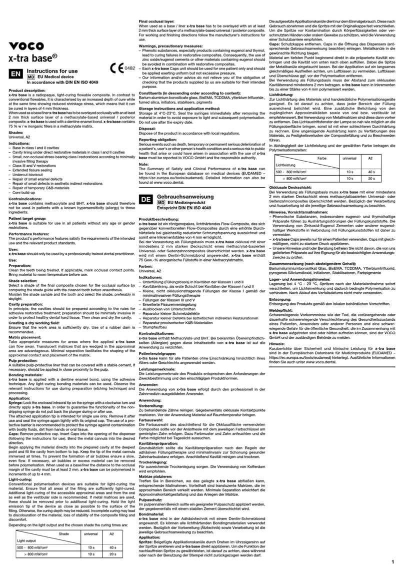VOCO x-tra base Instructions for use