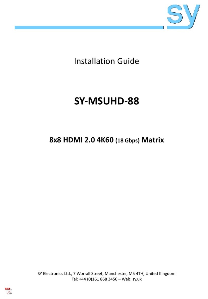 SY Electronics SY-MSUHD-88 installation guide