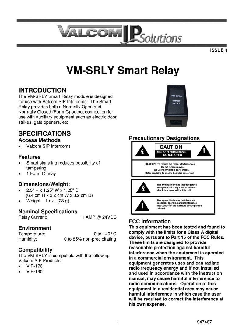 Valcom VM-SRLY quick start guide