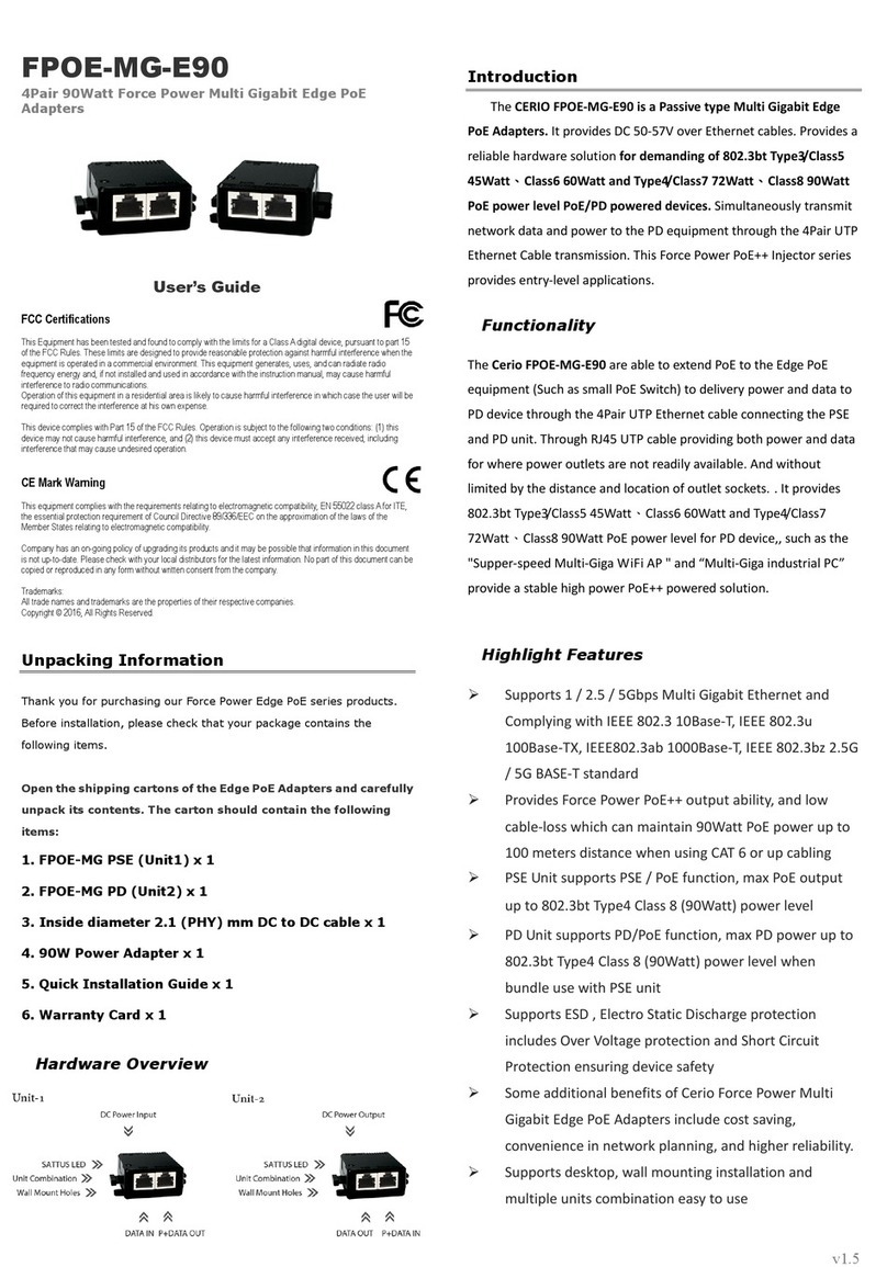 Cerio FPOE-MG-E90 user guide