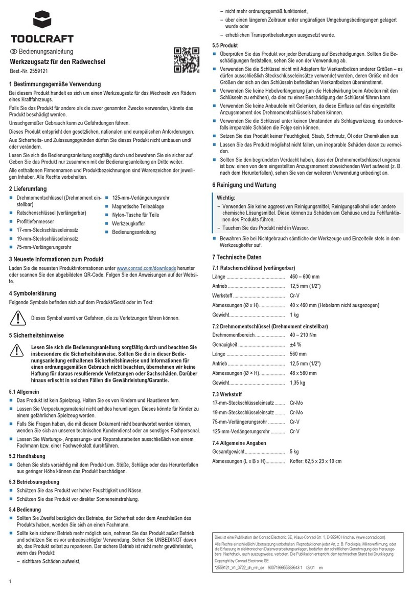 TOOLCRAFT 2559121 User manual