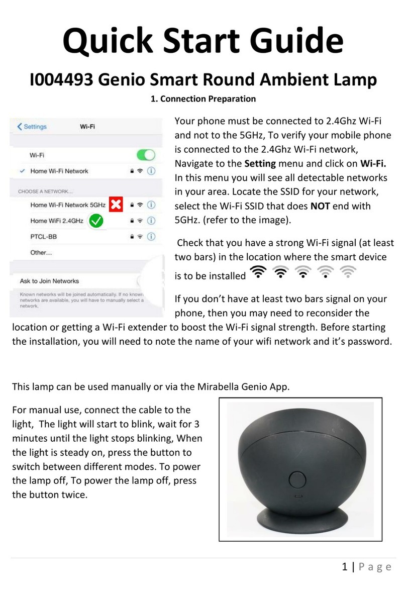 Mirabella International I004493 quick start guide