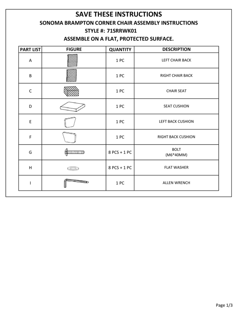 Sonoma BRAMPTON CORNER CHAIR 71SRRWK01 User manual
