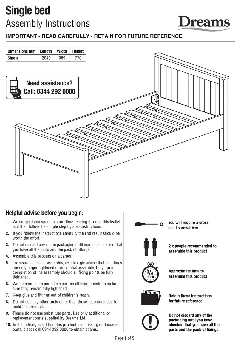 DREAMS Single bed Assembly instructions