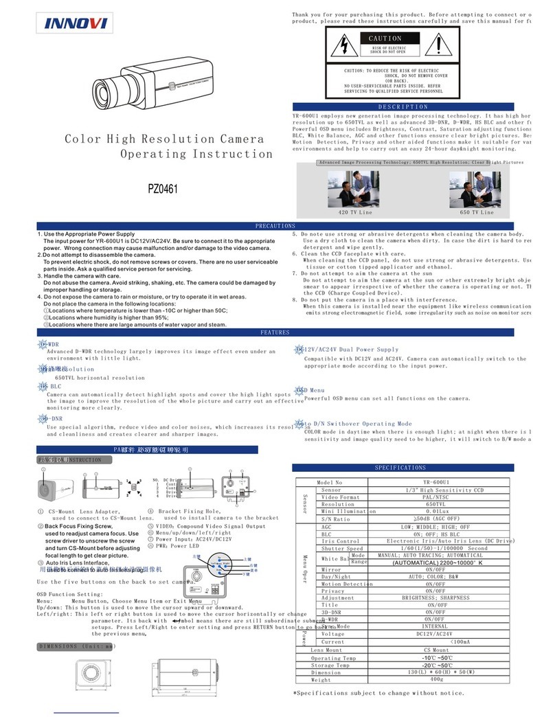 Innovi YR-600U1 Operating	 instruction