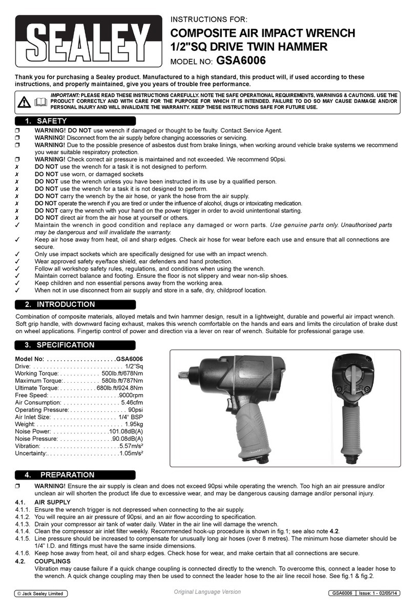 Sealey GSA6006 User manual