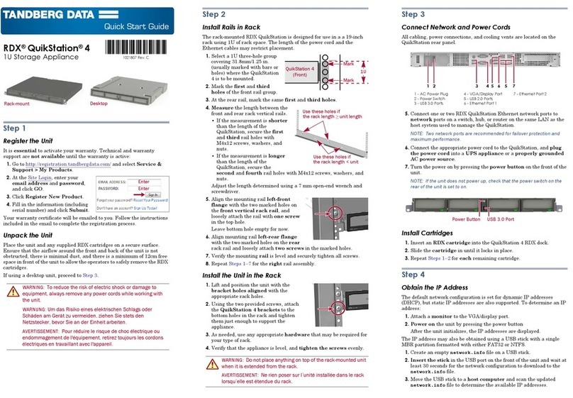 Tandberg Data RDX QuikStation 4 quick start guide