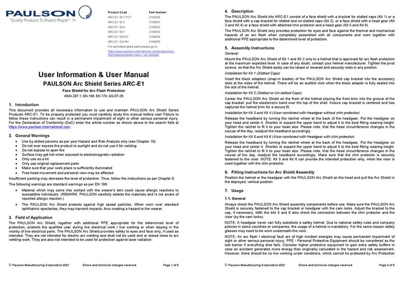 Paulson ARC-E1 SK1 PCT user manual