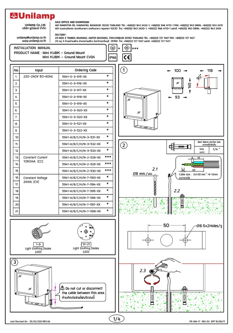 Unilamp Mini KUBIK - Ground Mount User manual Unilamp Mini KUBIK - Ground Mount User manual