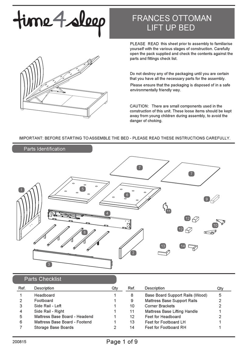 Time4Sleep FRANCES OTTOMAN LIFT UP BED User manual