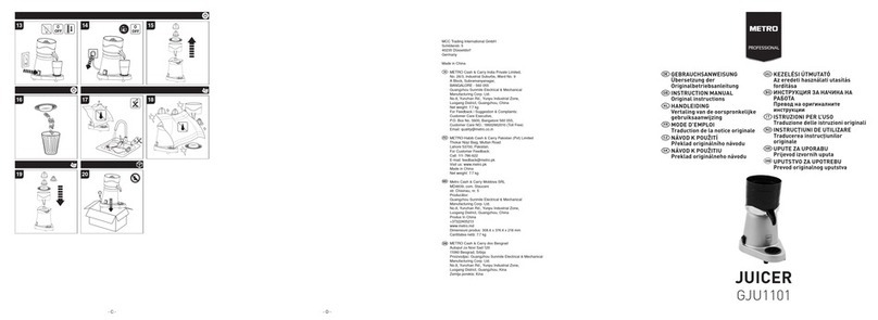 METRO PROFESSIONAL GJU1101 instruction manual