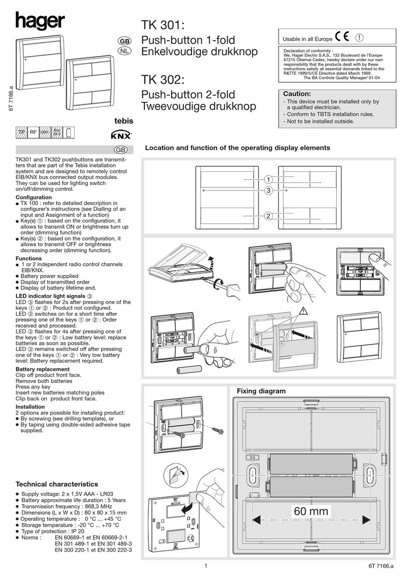 hager TK 301 User manual