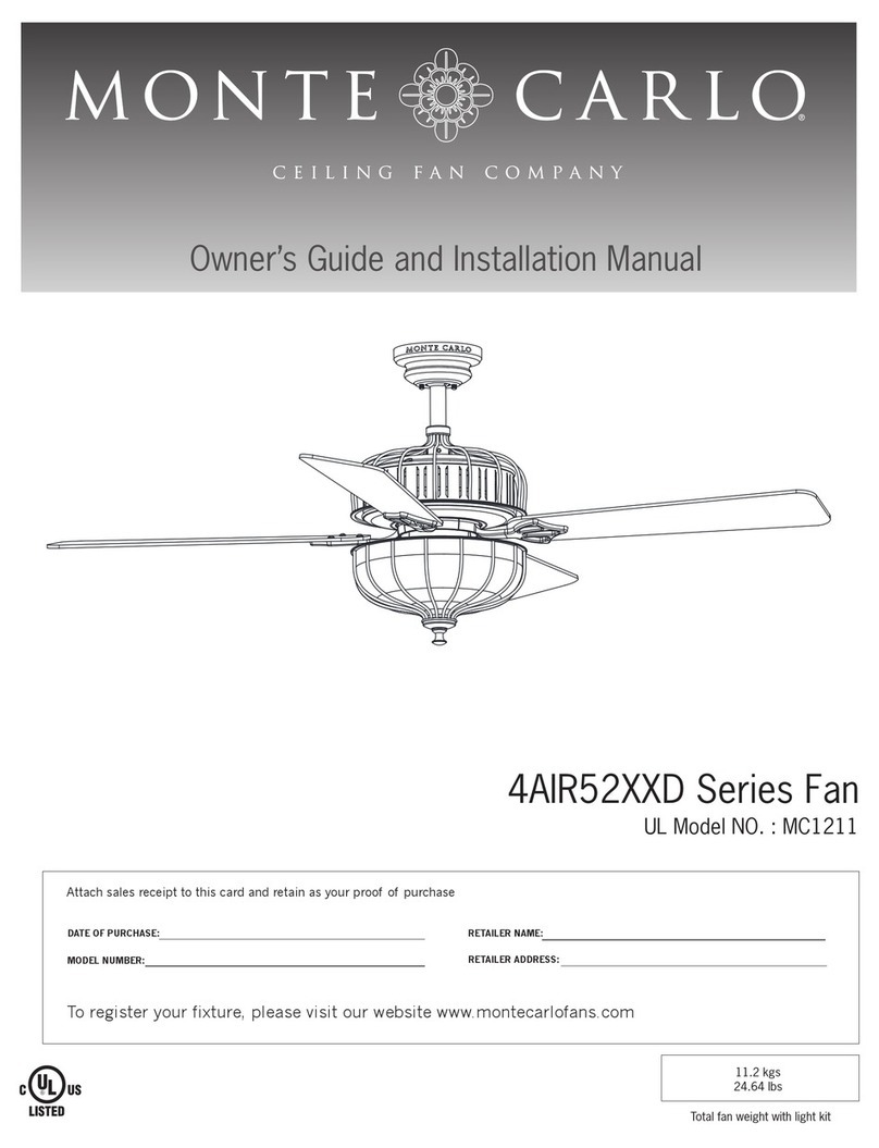 Monte Carlo Fan Company 4AIR52 D Series Instruction manual Monte Carlo Fan Company 4AIR52 D Series Instruction manual