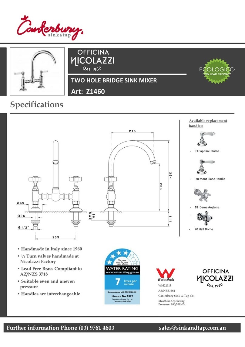 NICOLAZZI Z1460 installation instructions NICOLAZZI Z1460 installation instructions