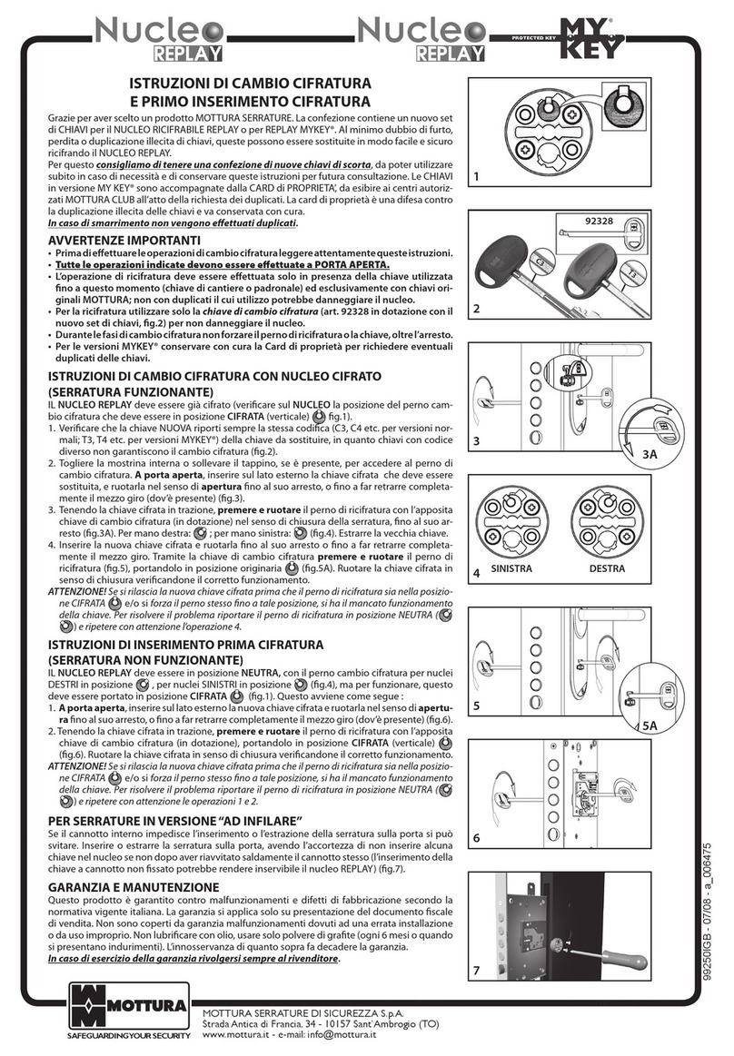 Mottura Nucleo REPLAY MY KEY Code Setting Instructions