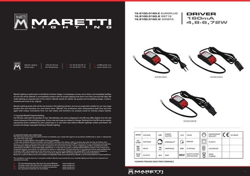 Maretti 16.8100.0160.E quick start guide