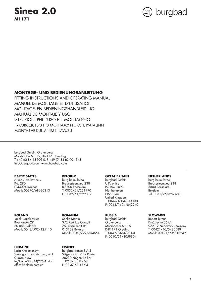 burgbad Sinea 2.0 FITTING INSTRUCTIONS AND OPERATING MANUAL