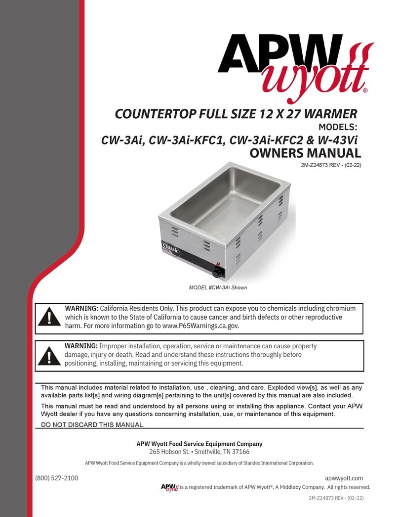 Middleby APW Wyott CW-3Ai owner's manual