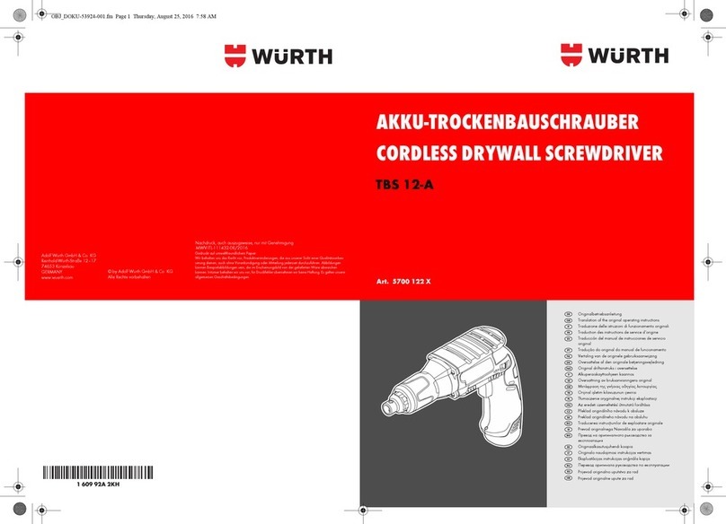 Würth TBS 12-A operating instructions
