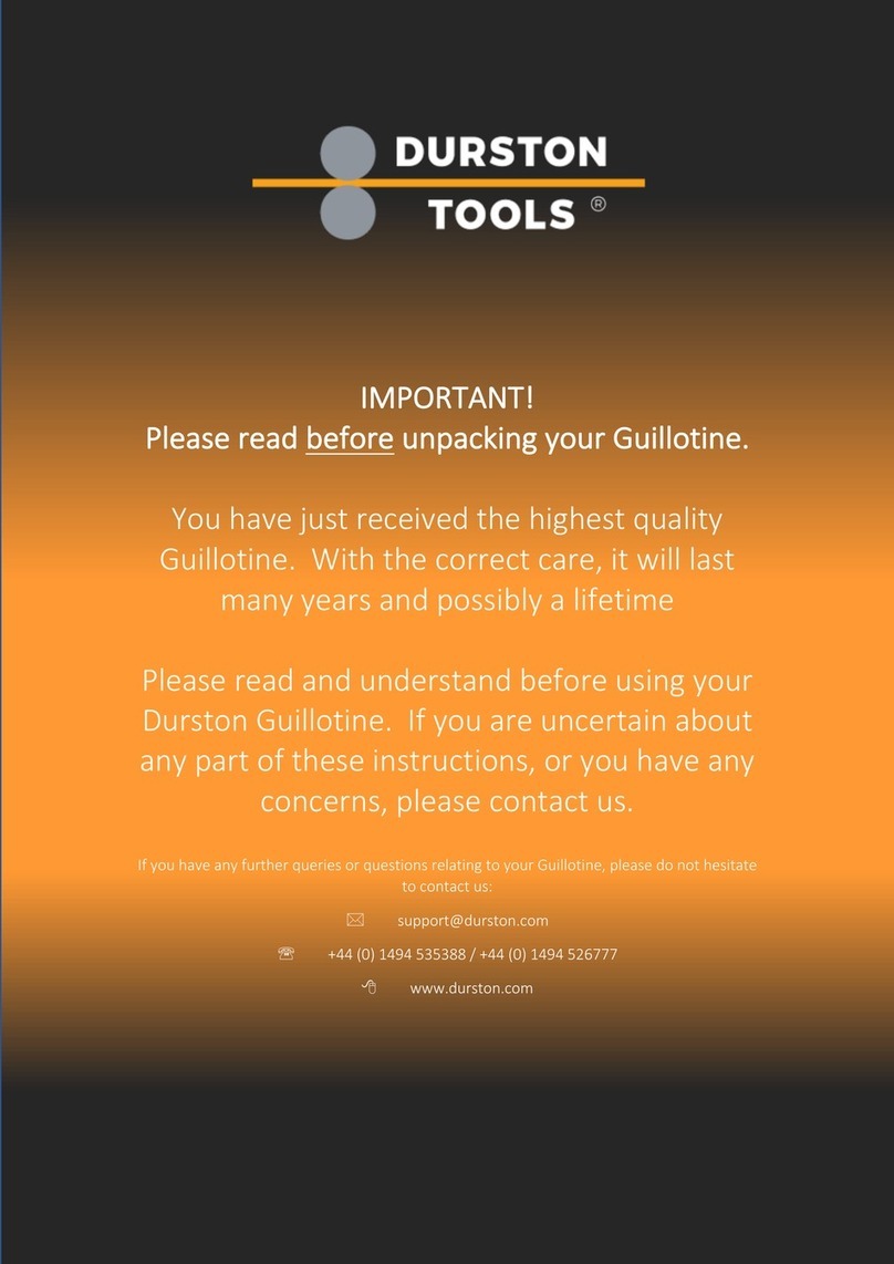 Durston Tools Guillotine User manual