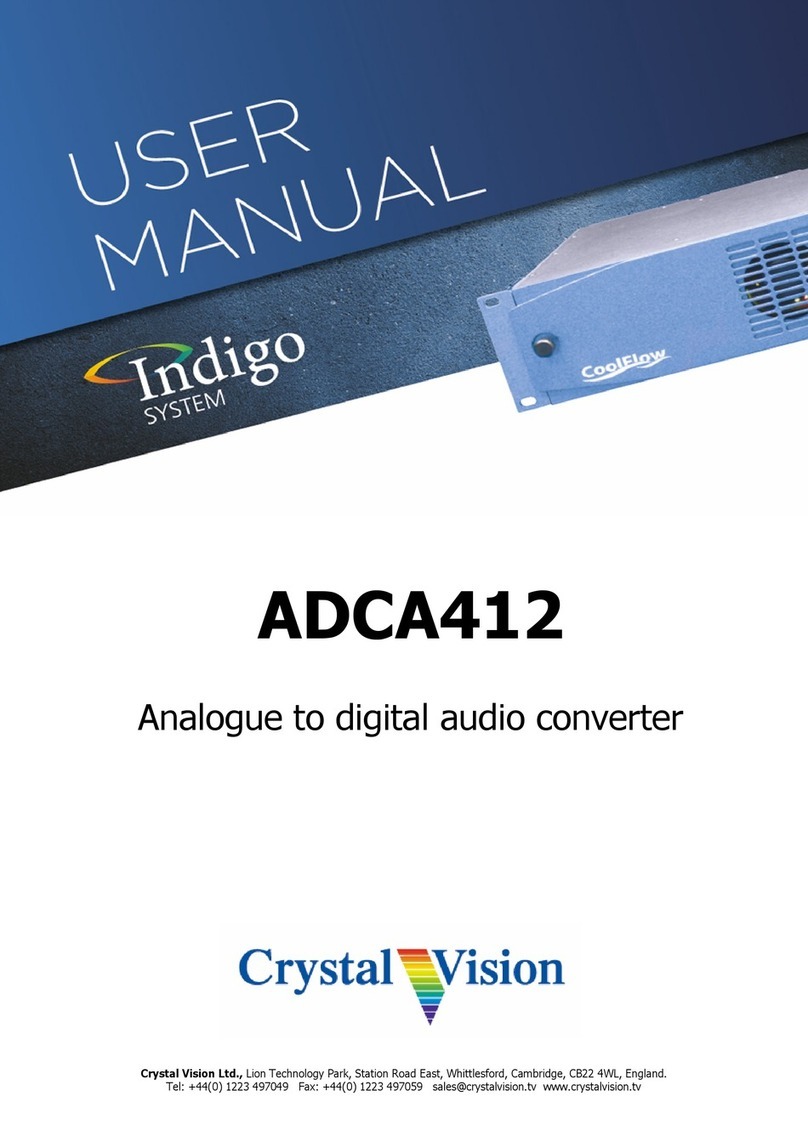 Crystal Vision Indigo ADCA412 User manual