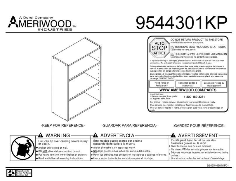 Dorel AMERIWOOD INDUSTRIES 9544301KP User manual Dorel AMERIWOOD INDUSTRIES 9544301KP User manual