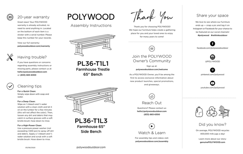 Polywood PL36-T1L1 Assembly instructions Polywood PL36-T1L1 Assembly instructions
