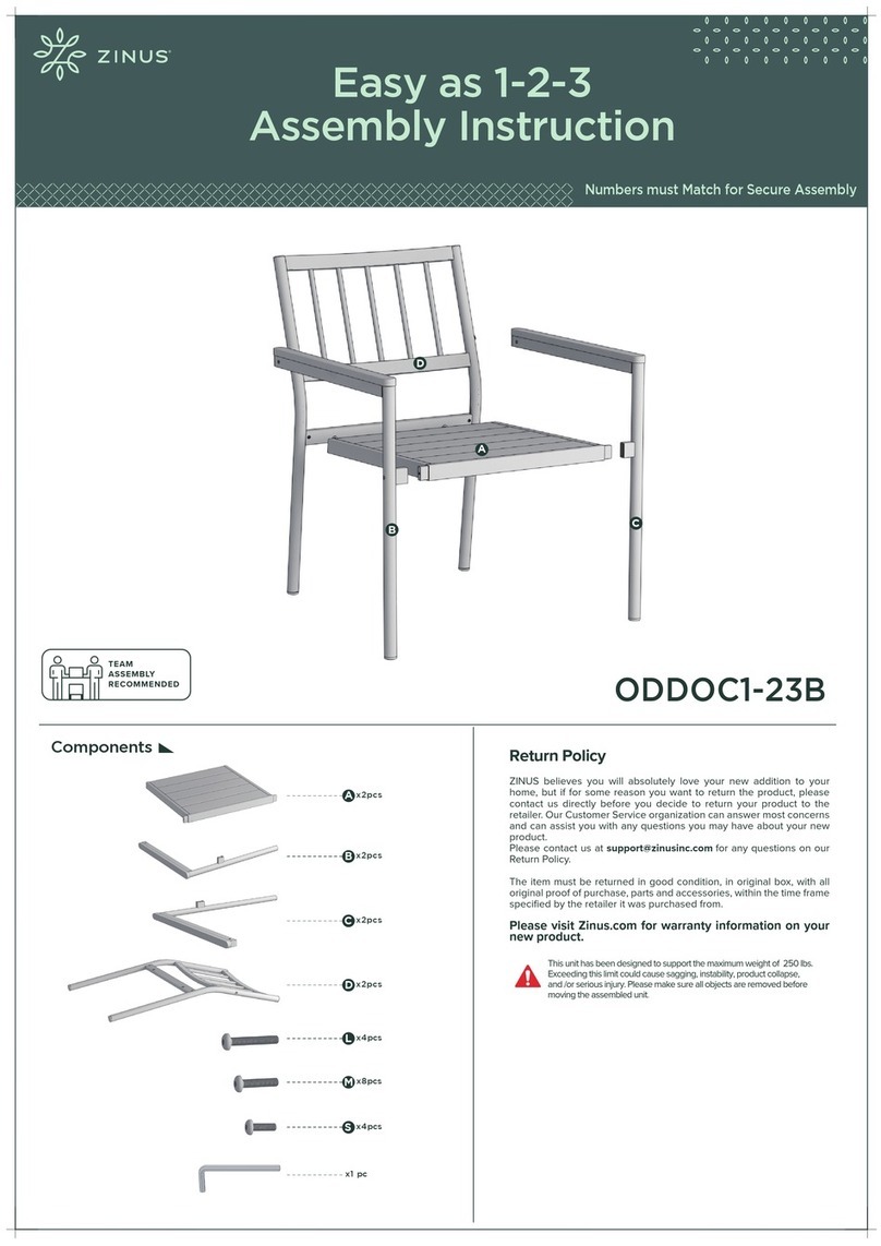 ZINUS ODDOC1-23B Assembly instruction