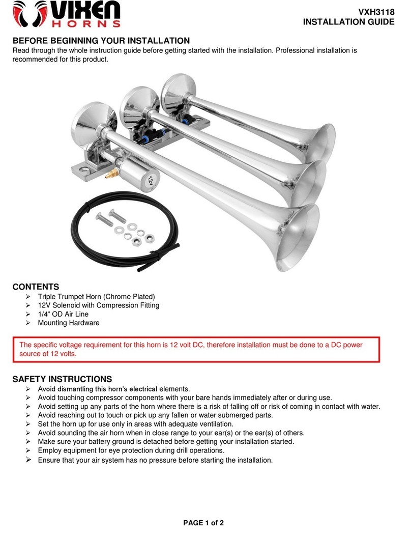 Vixen Horns VXH3118 installation guide Vixen Horns VXH3118 installation guide