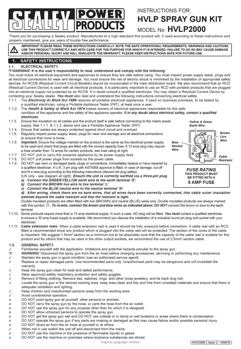 Sealey HVLP2000 User manual
