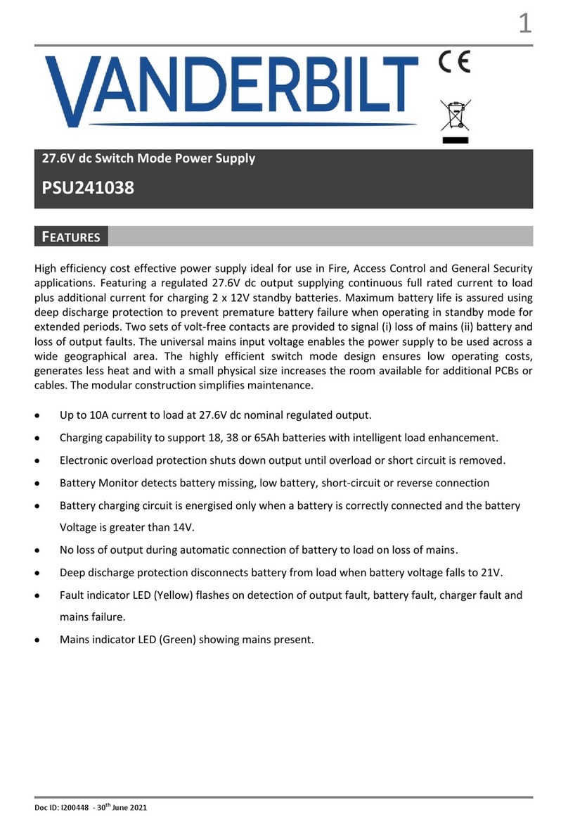Vanderbilt PSU241038 User manual