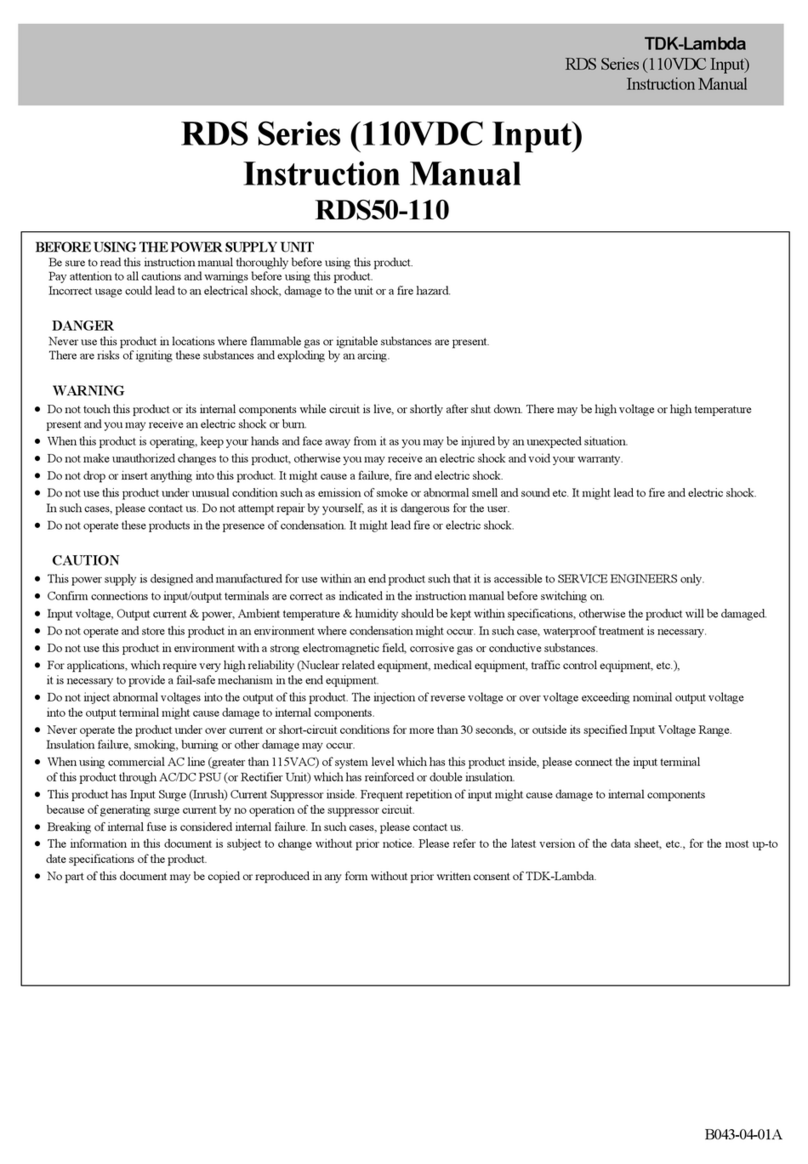 TDK-Lambda RDS Series instruction manual