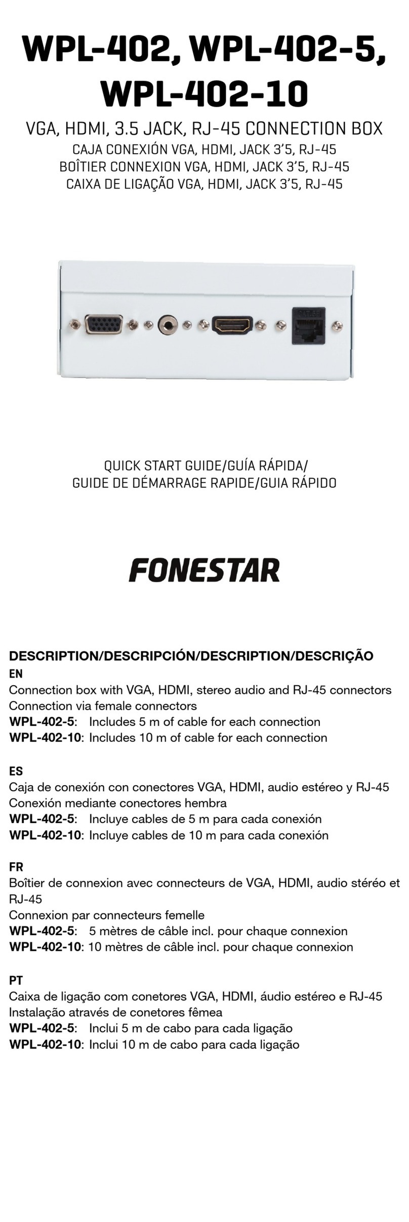 FONESTAR WPL-402 User manual