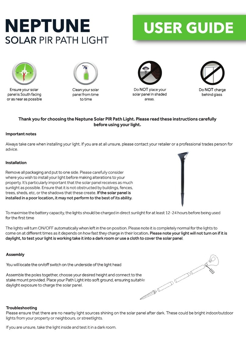 Neptune SOLAR PIR PATH LIGHT user guide