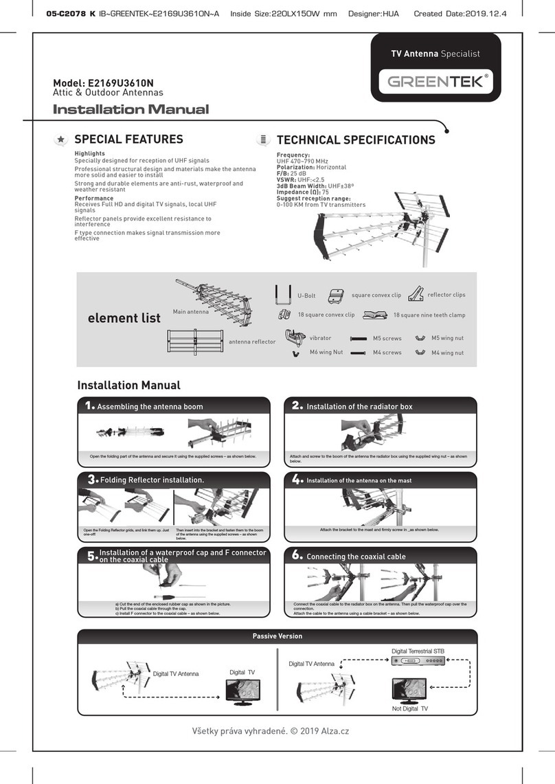 Greentek E2169U3610N installation manual