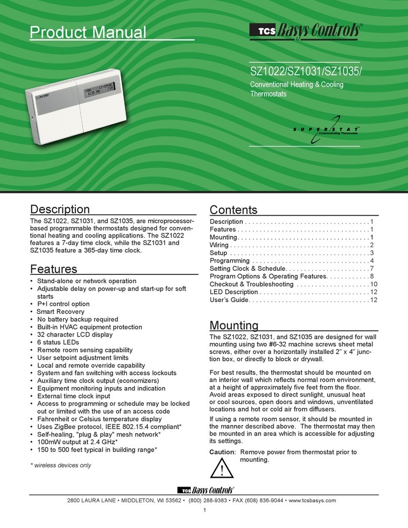 TCS Basys Controls SZ1022 User manual
